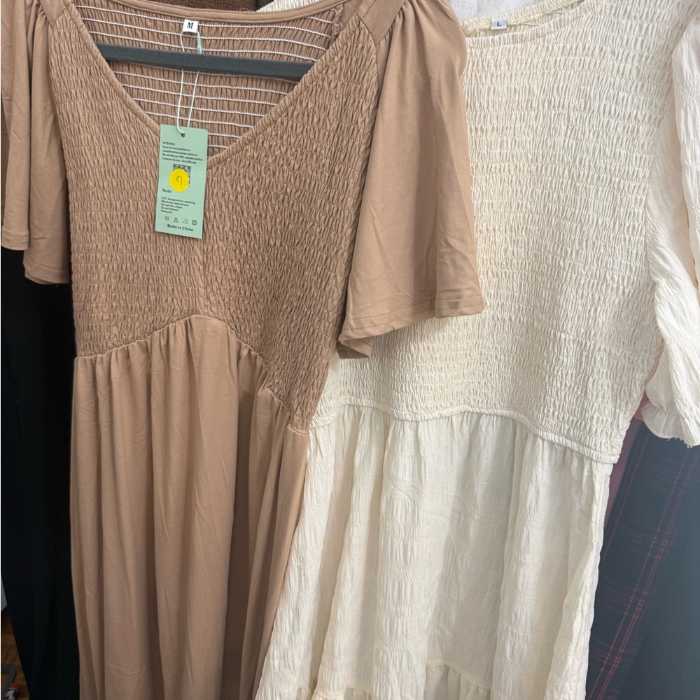 Bundle tan and off white dress